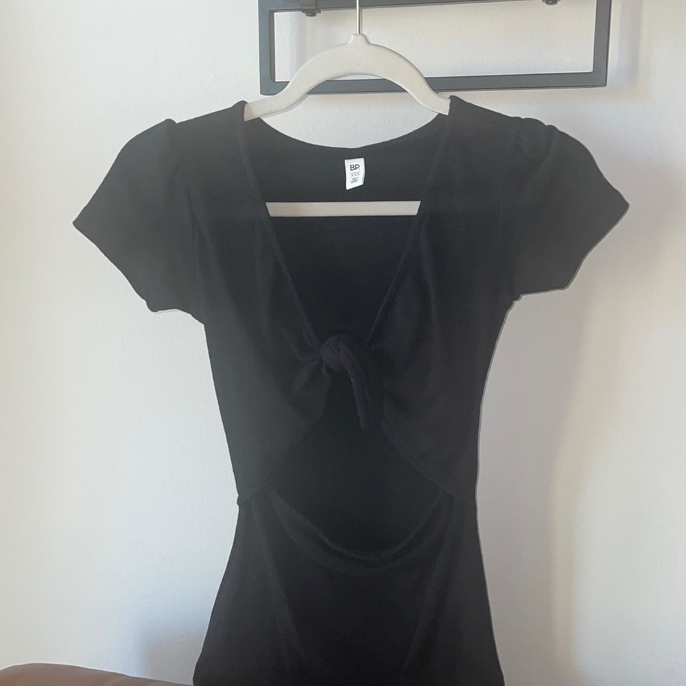 Tie front mini dress with cutout